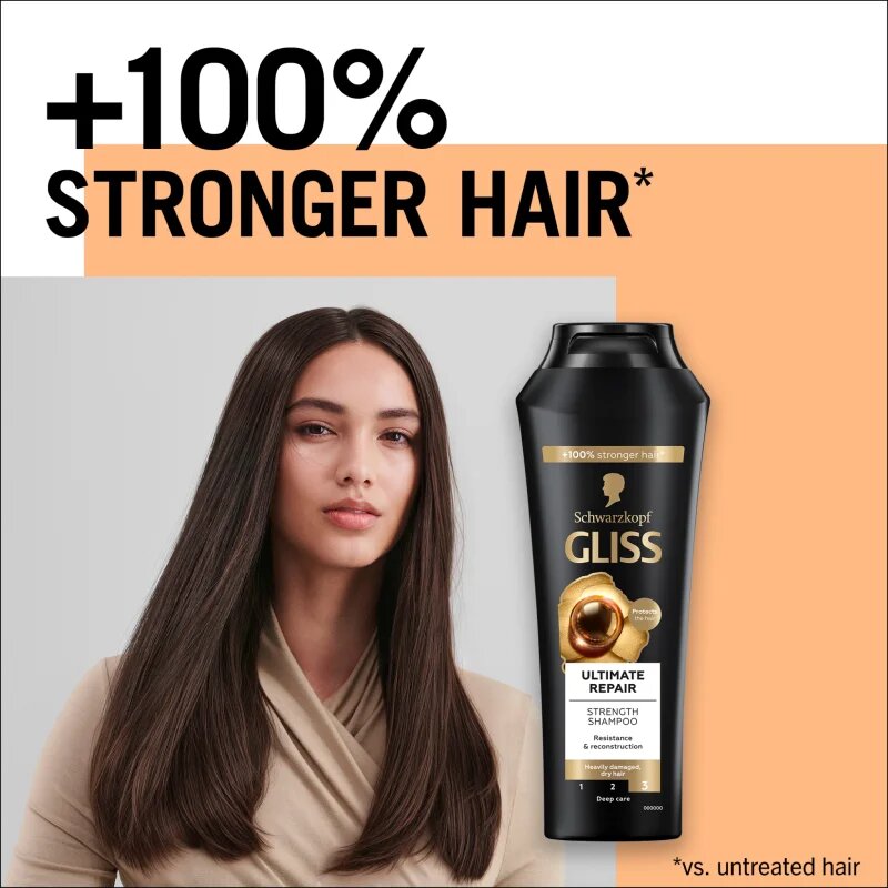 Schwarzkopf Gliss Ultimate Repair erősítő sampon száraz és sérült hajra 400 ml