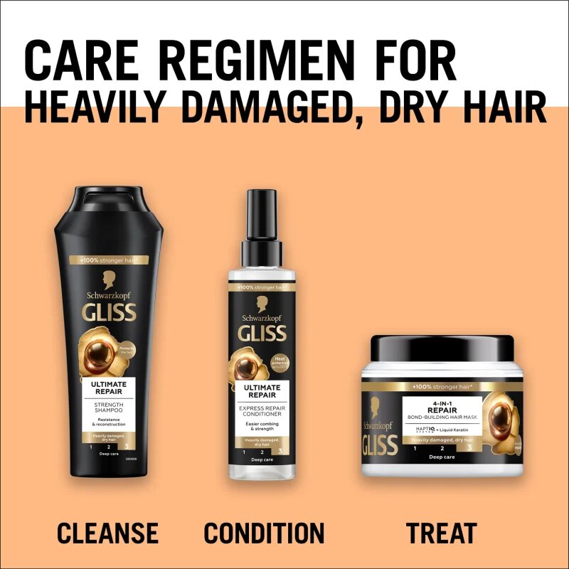 Schwarzkopf Gliss Ultimate Repair leöblítést nem igénylő regeneráló kondicionáló száraz és sérült hajra 200 ml