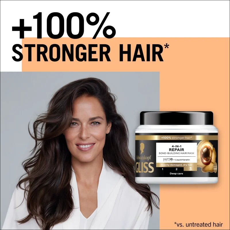 Schwarzkopf Gliss Ultimate Repair regeneráló hajmasz 4 in 1 400 ml