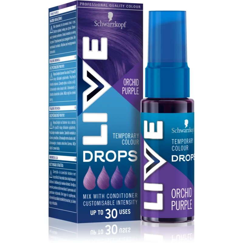 Schwarzkopf LIVE Drops lemosható színezőpasztilla árnyalat Orchid Purple 30 ml