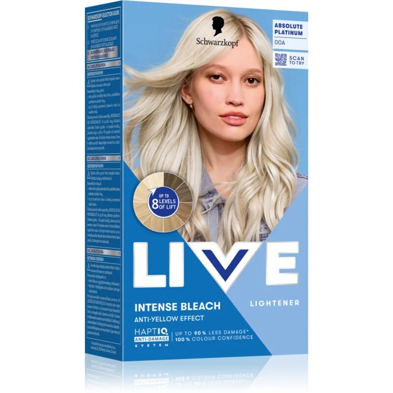 Schwarzkopf LIVE Intense Bleach festékeltávolító készítmény hajra 00A Absolute Platinum 1 db