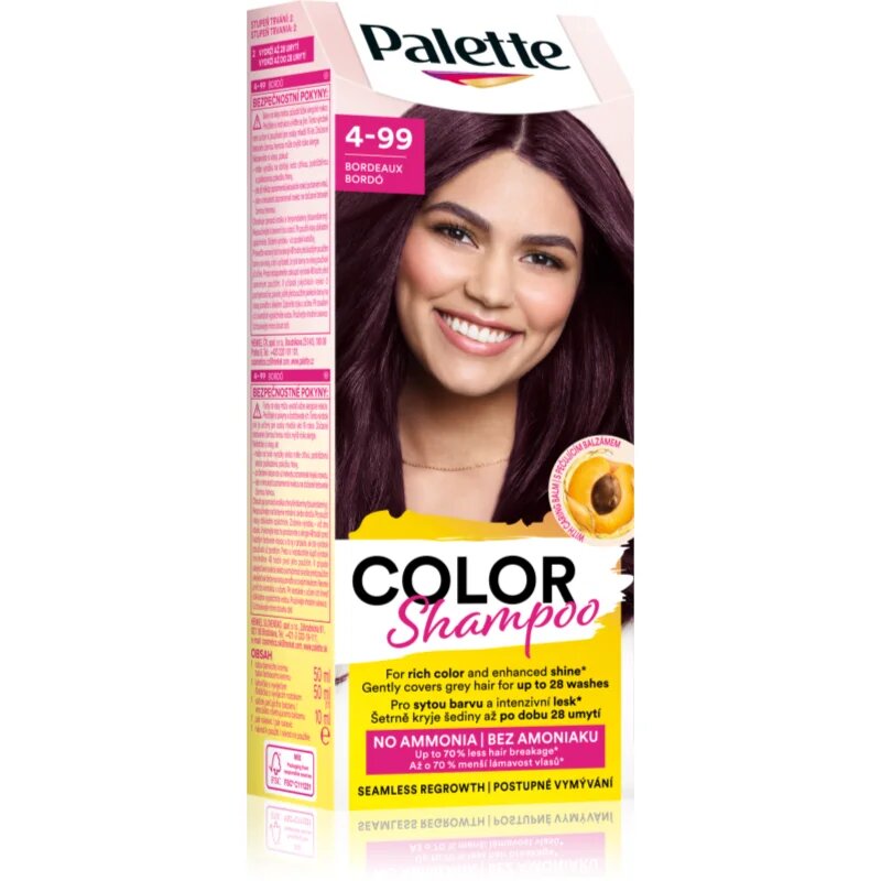Schwarzkopf Palette Color Shampoo tonizáló sampon árnyalat 4-99 Bordeaux 50 ml