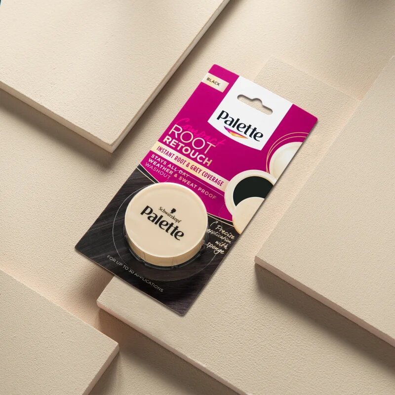 Schwarzkopf Palette Compact Root Retouch korrektor az ősz hajszálakra púderes hatással árnyalat Black 3 g
