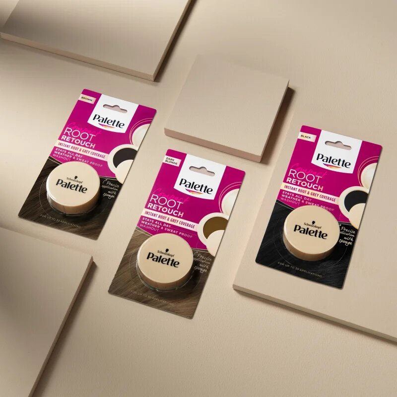 Schwarzkopf Palette Compact Root Retouch korrektor az ősz hajszálakra púderes hatással árnyalat Black 3 g