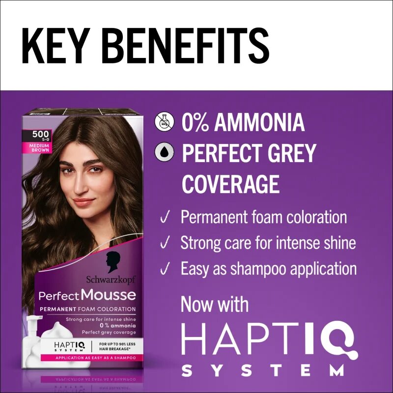 Schwarzkopf Perfect Mousse tartós hajfesték árnyalat 400 Icy Espresso 1 db