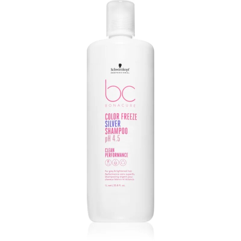 Schwarzkopf Professional BC Bonacure Color Freeze Silver ezüst sampon a szőke és melírozott hajra 1000 ml