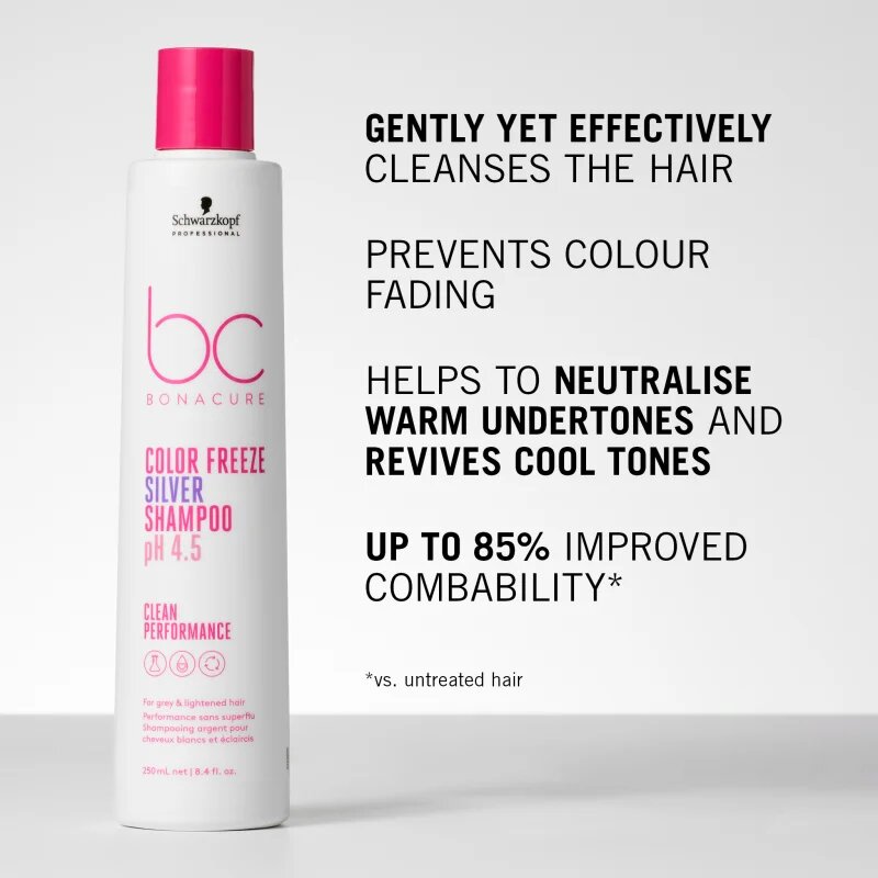 Schwarzkopf Professional BC Bonacure Color Freeze Silver ezüst sampon a szőke és melírozott hajra 1000 ml