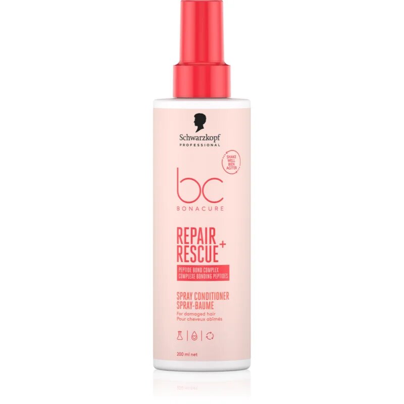 Schwarzkopf Professional BC Bonacure Repair Rescue+ öblítés nélküli kondicionáló a károsult hajra spray formában 200 ml