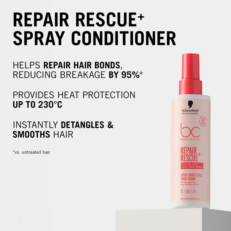 Schwarzkopf Professional BC Bonacure Repair Rescue+ öblítés nélküli kondicionáló a károsult hajra spray formában 200 ml