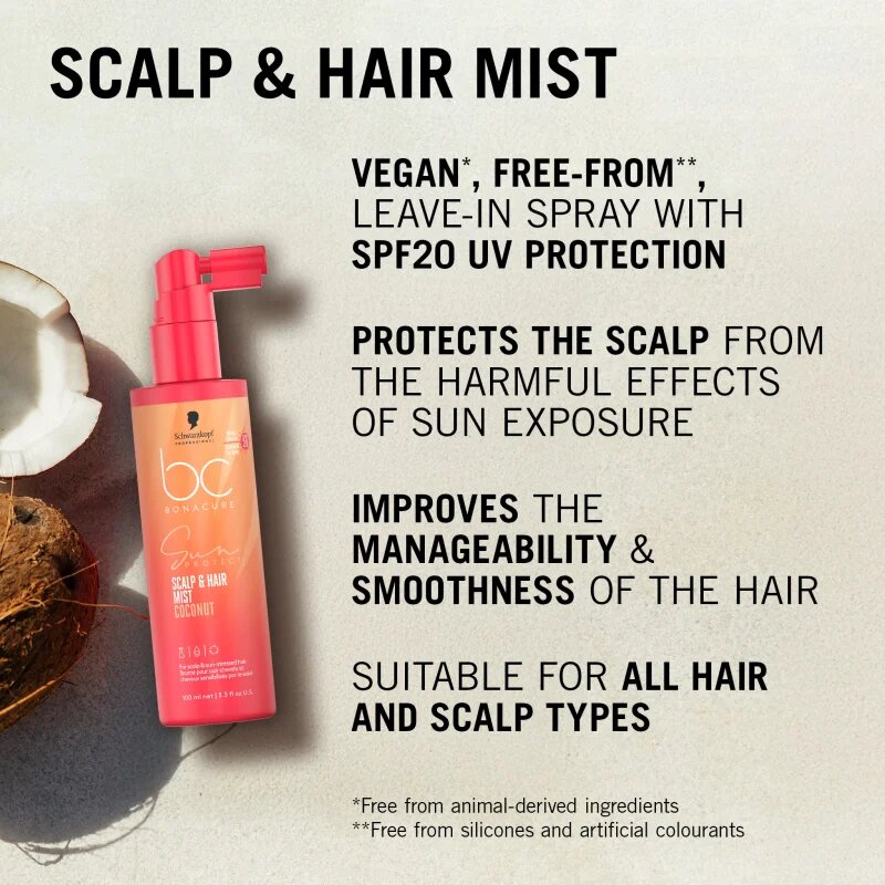 Schwarzkopf Professional BC Bonacure Sun Protect Scalp & Hair Mist védő spray a károsult hajra és fejbőrre SPF 20 100 ml