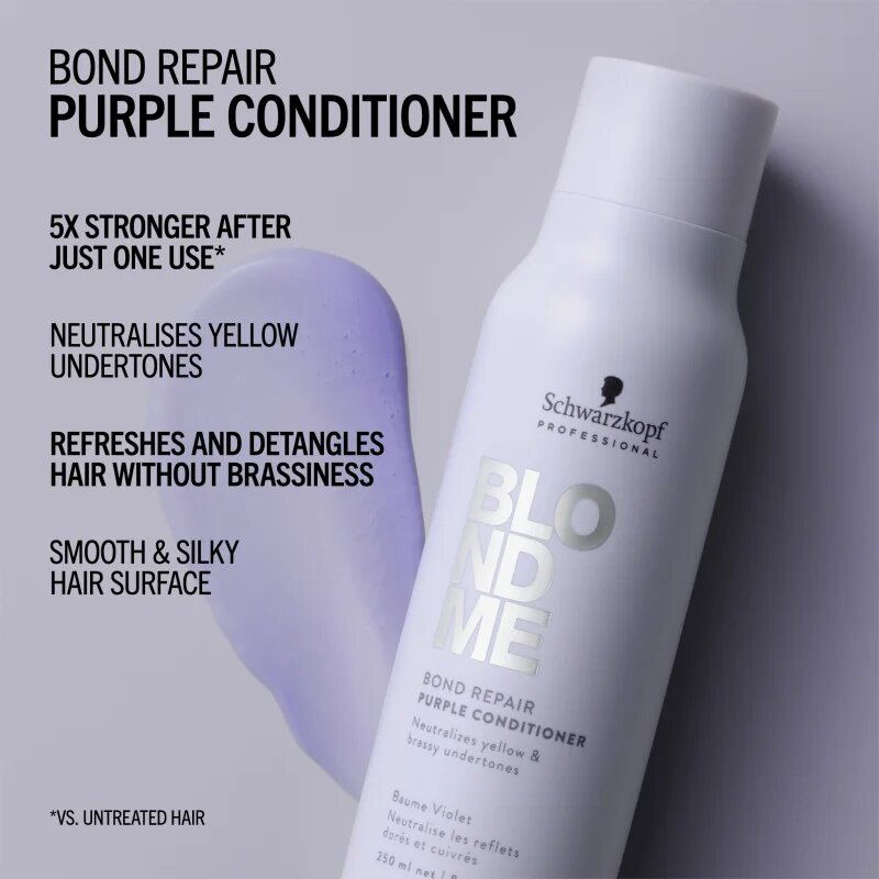 Schwarzkopf Professional Blondme Bond Repair Purple Conditioner lila kondicionáló szőke hajra 250 ml