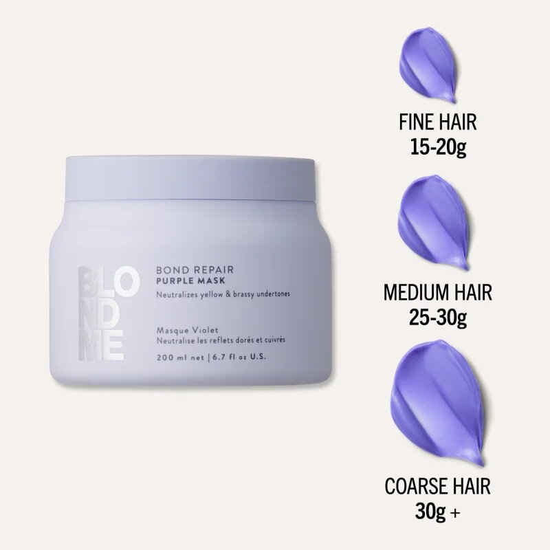 Schwarzkopf Professional Blondme Bond Repair Purple Mask haj maszk semlegesíti a sárgás tónusokat 500 ml