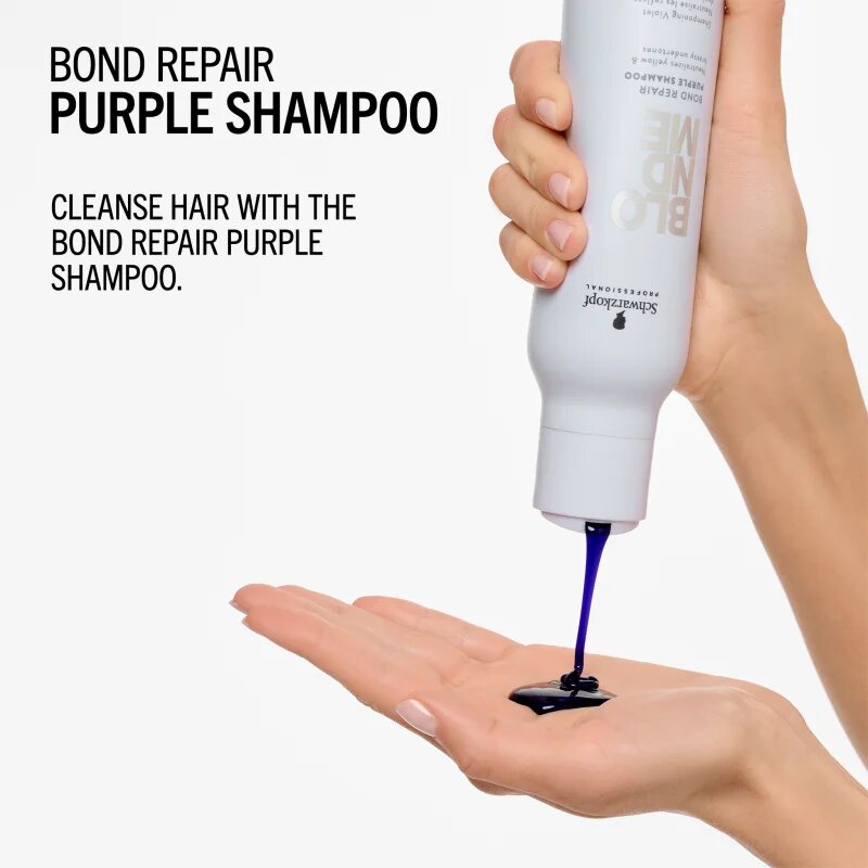 Schwarzkopf Professional Blondme Bond Repair Purple Shampoo lila sampon szőke hajra 300 ml
