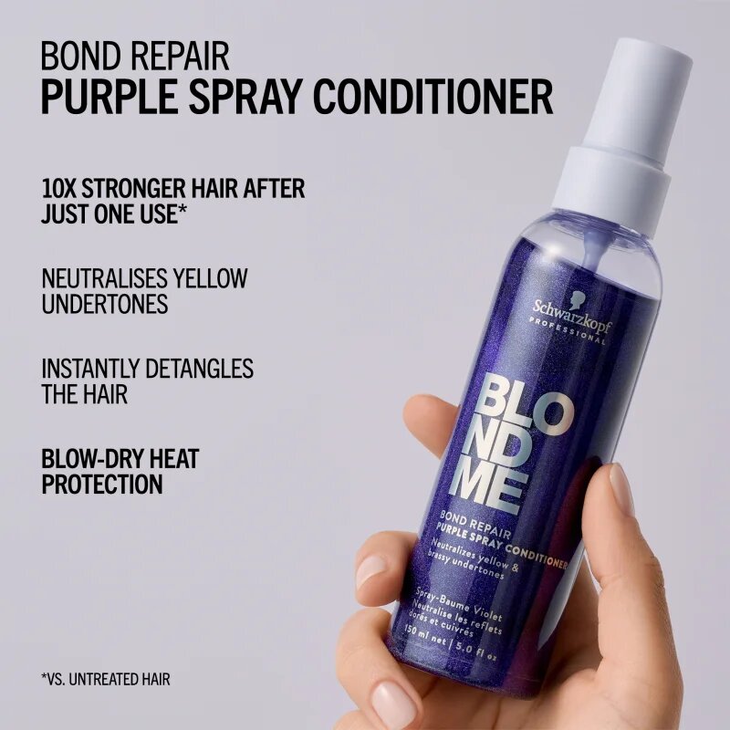 Schwarzkopf Professional Blondme Bond Repair Purple Spray Conditioner lila kondicionáló spray -ben 150 ml