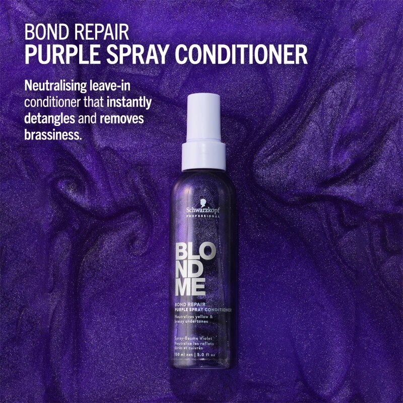 Schwarzkopf Professional Blondme Bond Repair Purple Spray Conditioner lila kondicionáló spray -ben 150 ml