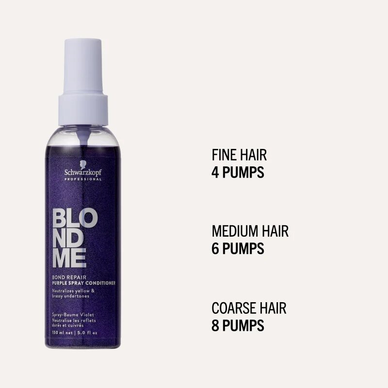 Schwarzkopf Professional Blondme Bond Repair Purple Spray Conditioner lila kondicionáló spray -ben 150 ml
