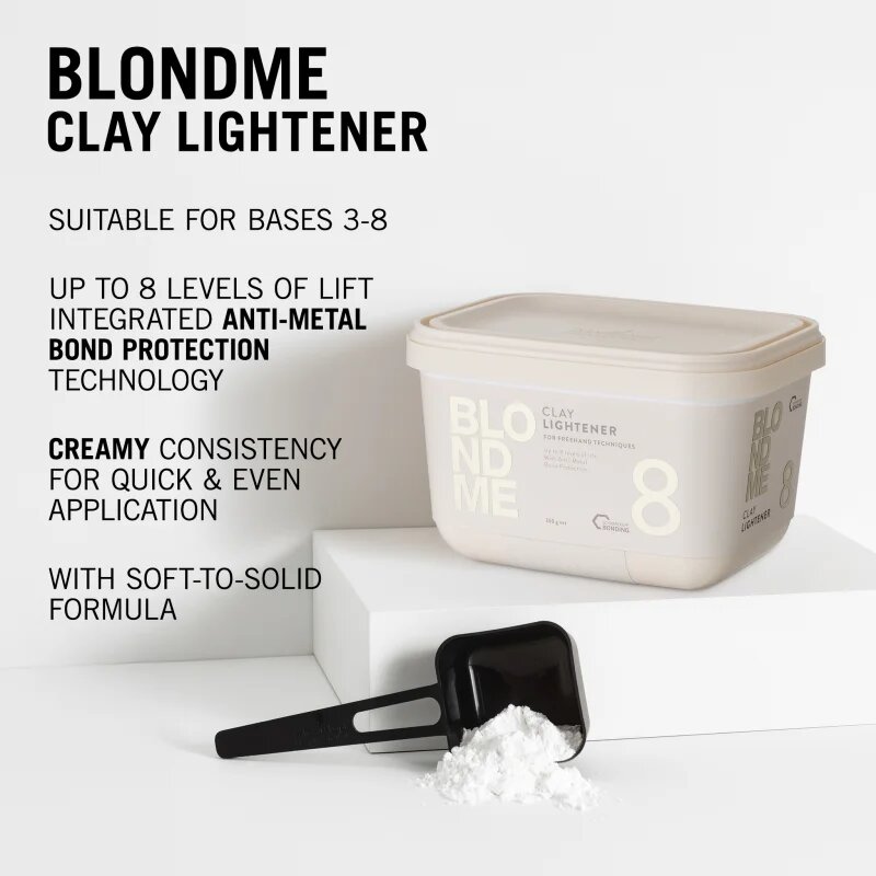 Schwarzkopf Professional Blondme Clay Lightener 8 élénkítő púder szőke hajra 350 g