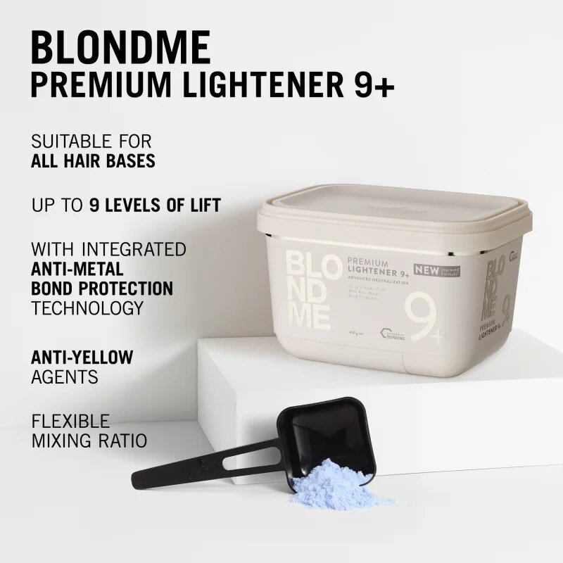 Schwarzkopf Professional Blondme Premium Lightener 9+ élénkítő púder szőke hajra 450 g