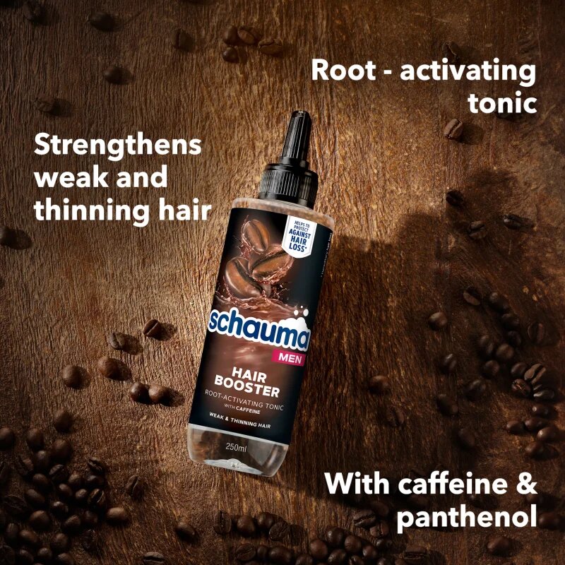 Schwarzkopf Schauma Hair Booster tonik koffein kivonattal vékony szálú hullásra hajlamos hajra uraknak 200 ml