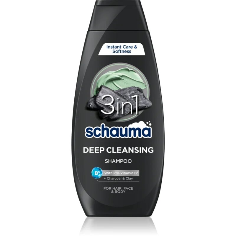 Schwarzkopf Schauma MEN sampon aktív faszénnel arcra testre és hajra 400 ml