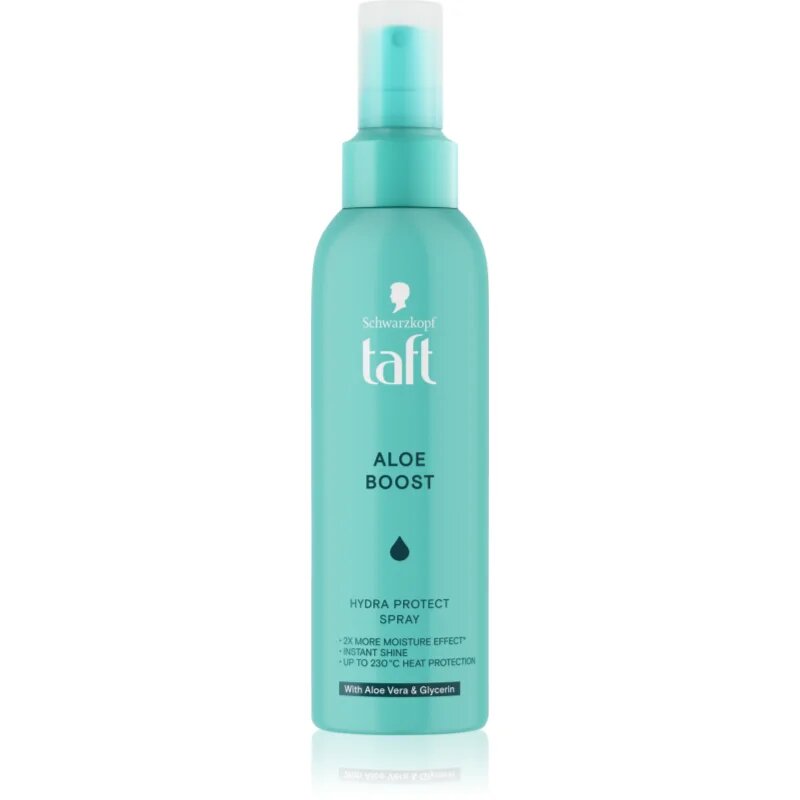 Schwarzkopf Taft Aloe Boost hidratáló hajspray a hajformázáshoz melyhez magas hőfokot használunk 150 ml
