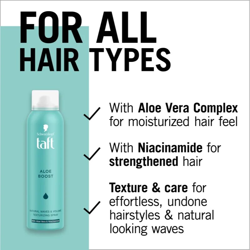 Schwarzkopf Taft Aloe Boost száraz textúráló spray 150 ml