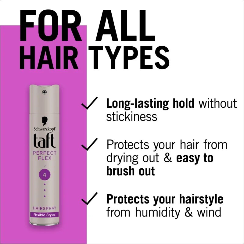 Schwarzkopf Taft Perfect Flex erős hajformázó lakk 250 ml