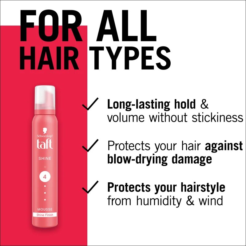Schwarzkopf Taft Shine fixáló hab dús és fényes hajért 200 ml