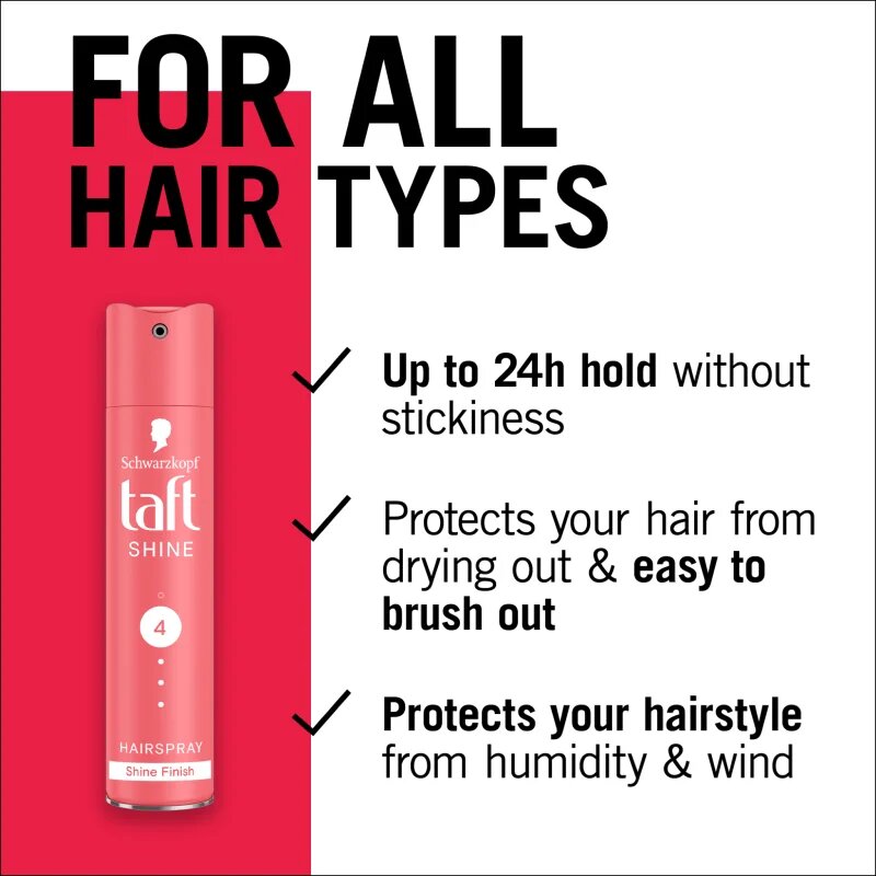 Schwarzkopf Taft Shine Hajlakk az extra erős tartásért 250 ml