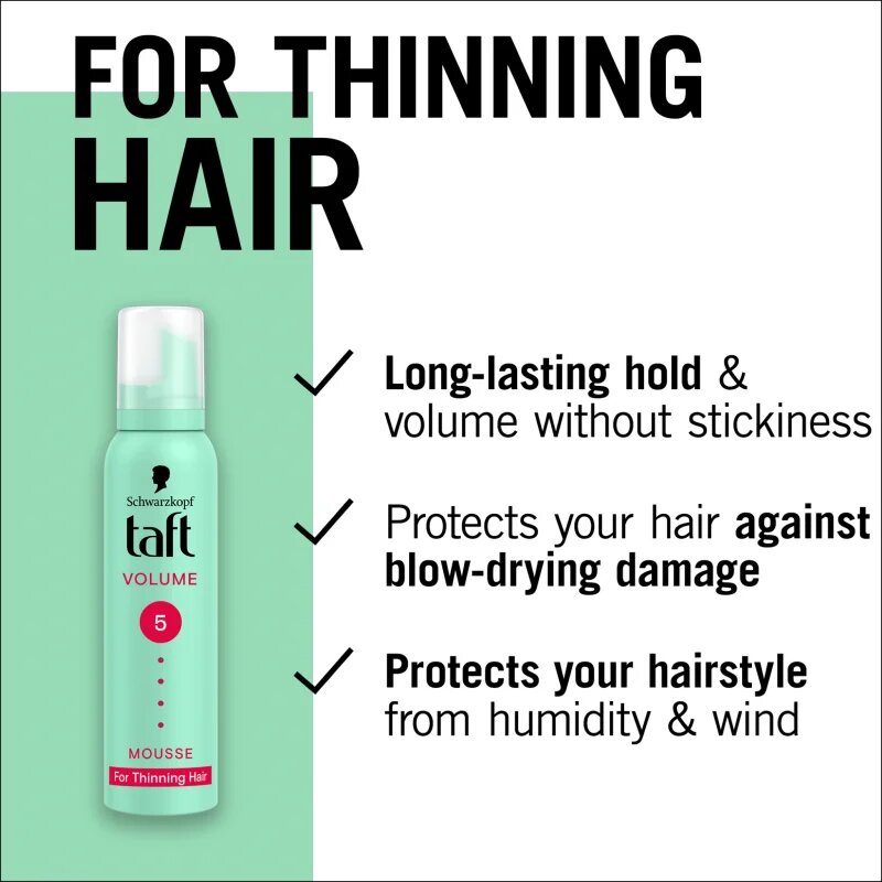 Schwarzkopf Taft Volume fixáló hab vékony szálú hullásra hajlamos hajra 200 ml
