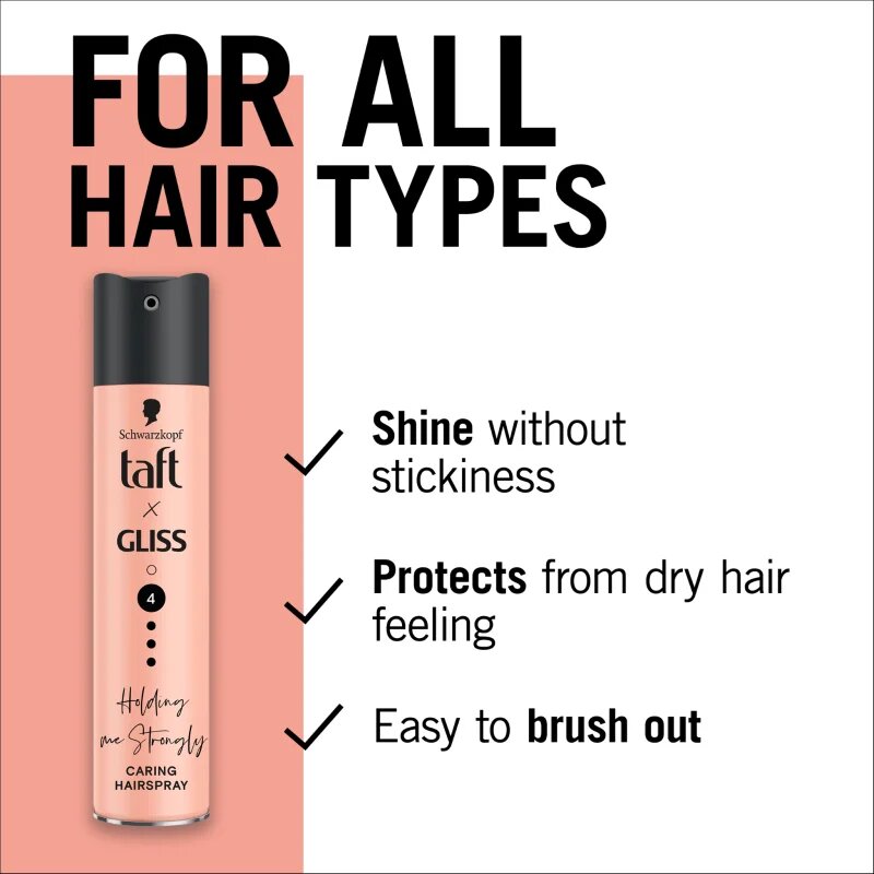 Schwarzkopf Taft x Gliss hajlakk erős fixálással Holding me Strongly 250 ml