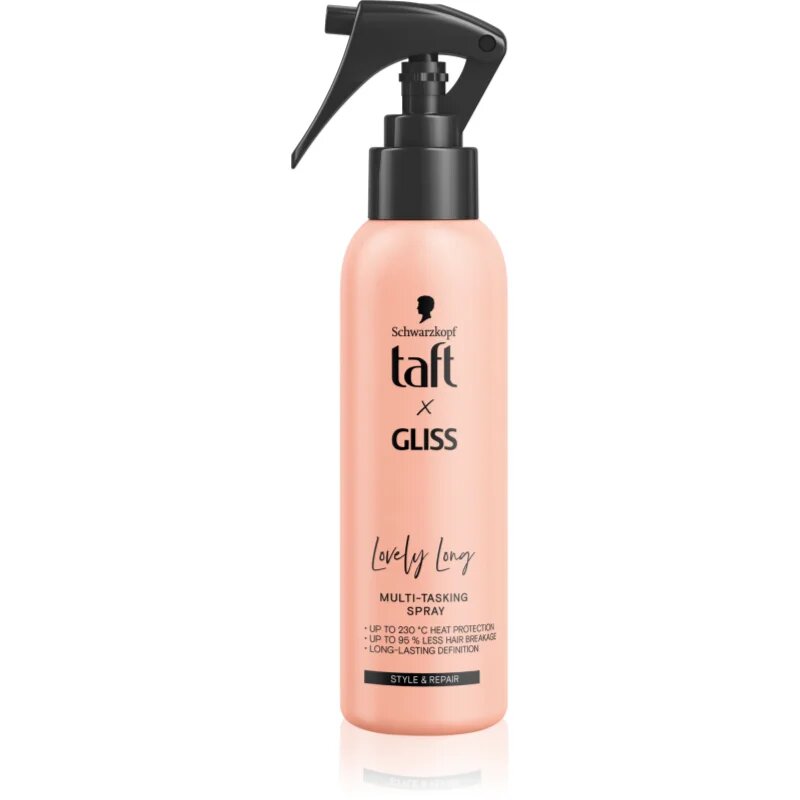 Schwarzkopf Taft x Gliss multifunkciós hajspray a hajformázáshoz melyhez magas hőfokot használunk Lovely Long 150 ml