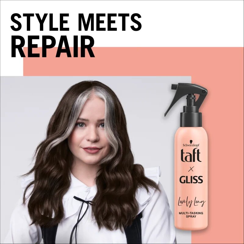 Schwarzkopf Taft x Gliss multifunkciós hajspray a hajformázáshoz melyhez magas hőfokot használunk Lovely Long 150 ml