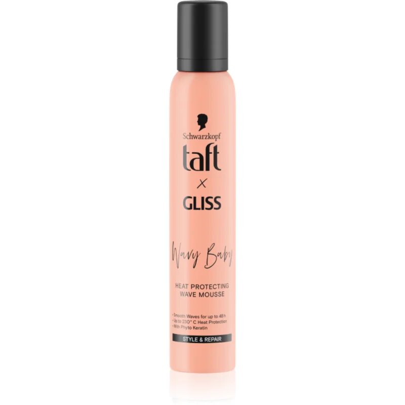 Schwarzkopf Taft x Gliss tömegnövelő hajhab hőkezelt hajra a hullámos és göndör hajra 200 ml