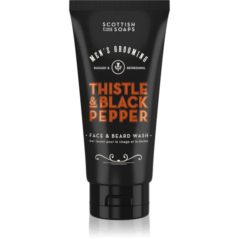 Scottish Fine Soaps Thistle & Black Pepper tisztító gél az arcra és a szakállra 150 ml