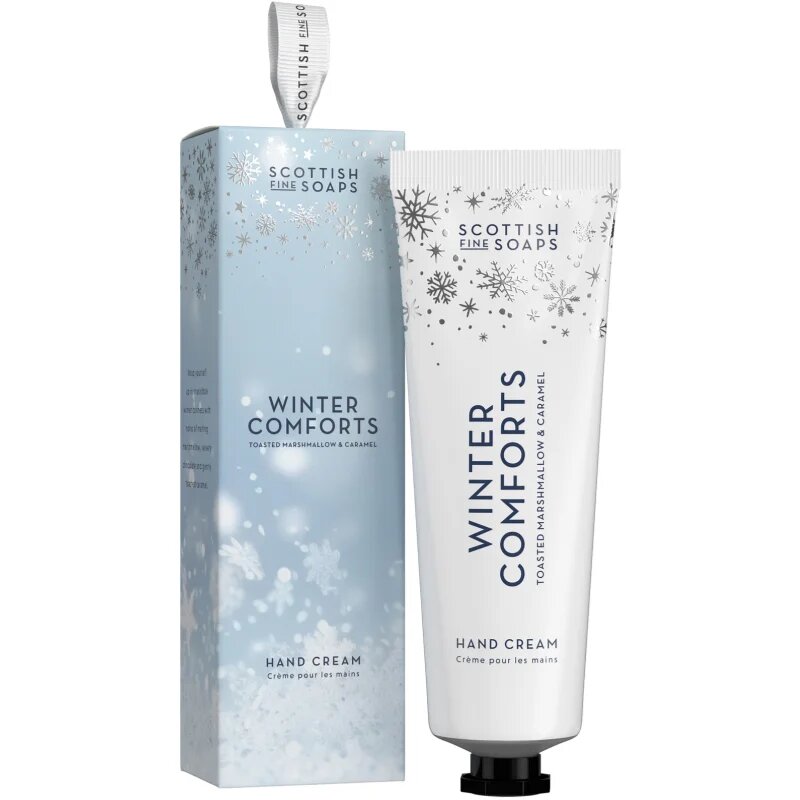 Scottish Fine Soaps Winter Comforts kézkrém dobozban illatok Toasted Marshmallow & Caramel 75 ml