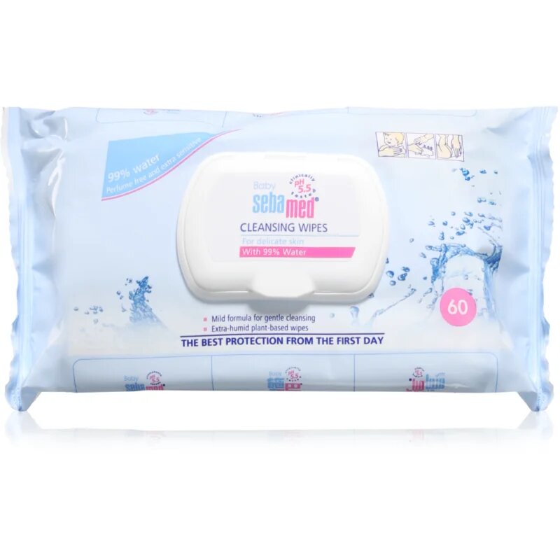 Sebamed Baby Care tisztító gyengéd törlőkendő 60 db