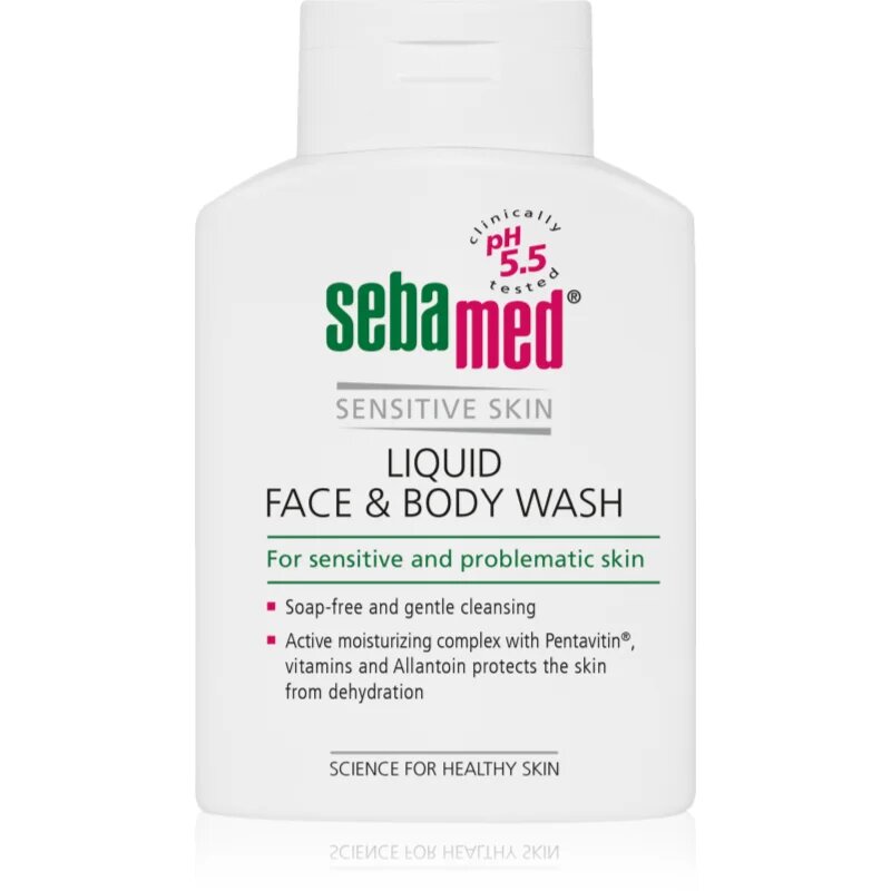 Sebamed Face & Body Wash Sensitive Skin Gyengéd tisztító emulzió arcra és testre az érzékeny bőrre 200 ml
