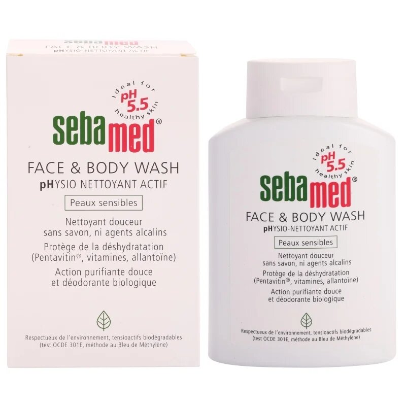 Sebamed Face & Body Wash Sensitive Skin Gyengéd tisztító emulzió arcra és testre az érzékeny bőrre 200 ml