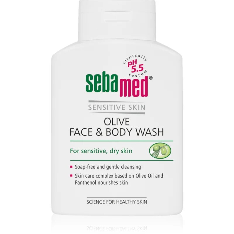Sebamed Wash Gyengéd tisztító emulzió arcra és testre olívaolajjal 200 ml