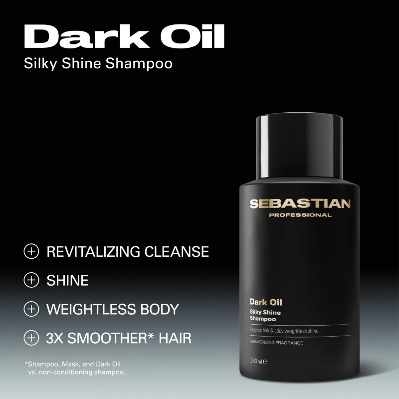 Sebastian Professional Dark Oil hidratáló sampon a fénylő és selymes hajért 50 ml