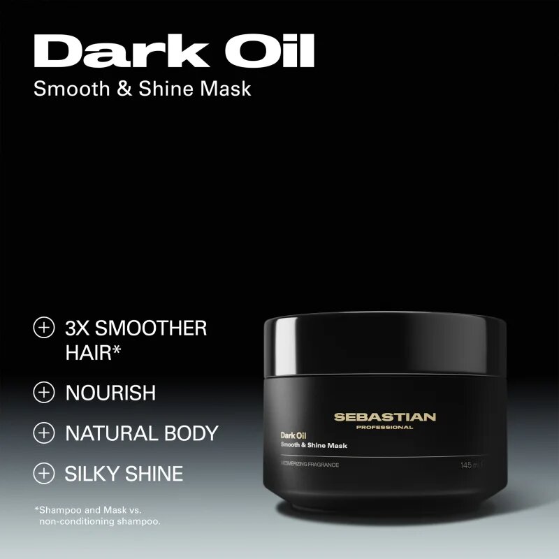 Sebastian Professional Dark Oil intenzíven tápláló maszk a fénylő és selymes hajért 30 ml