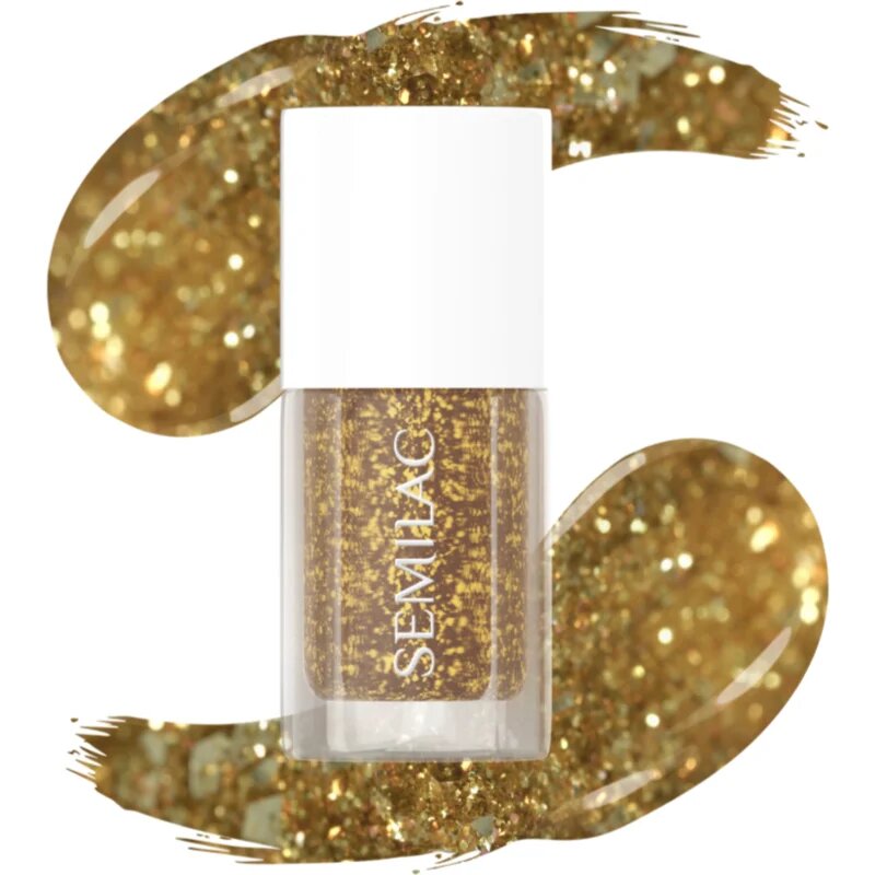 Semilac Glitter Nails csillogó körömlakk árnyalat 042 Flakes of Gold 7 ml