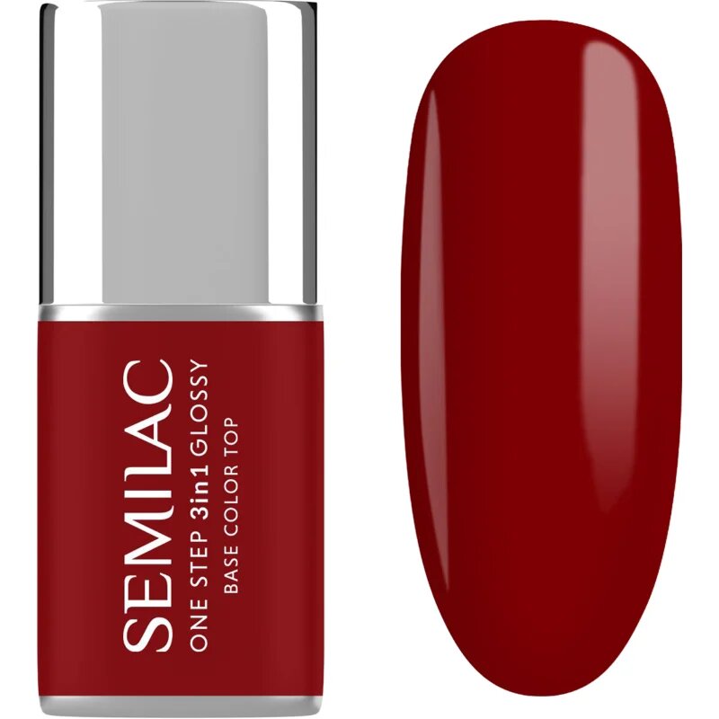 Semilac One Step 3in1 Glossy géles körömlakk árnyalat 575 Dark Red 7 ml
