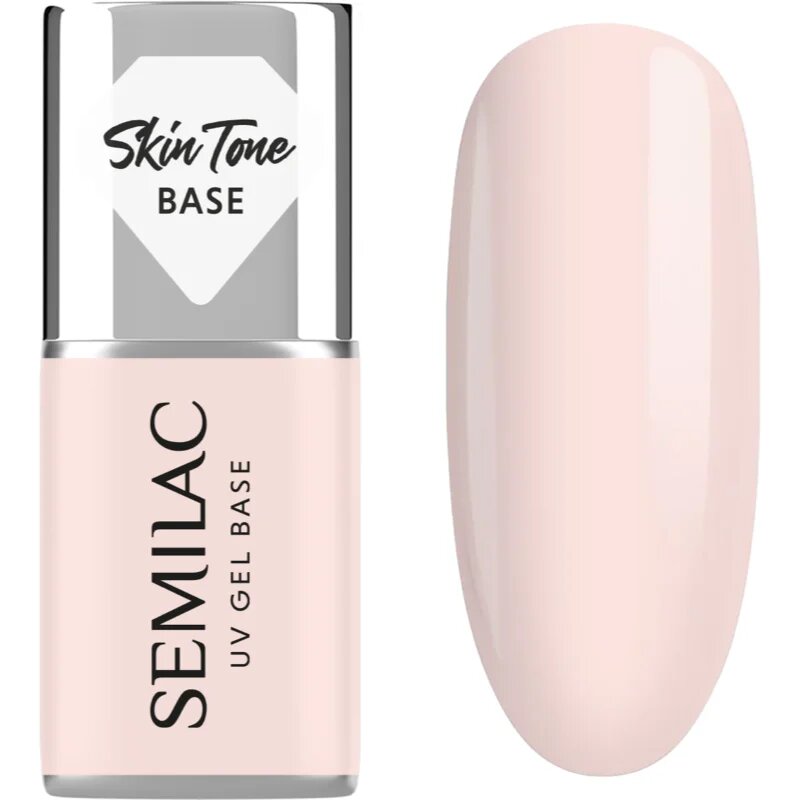 Semilac UV Gel Base Skin Tone Base bázis lakk zselés műkörömhöz árnyalat Rose Beige 7 ml
