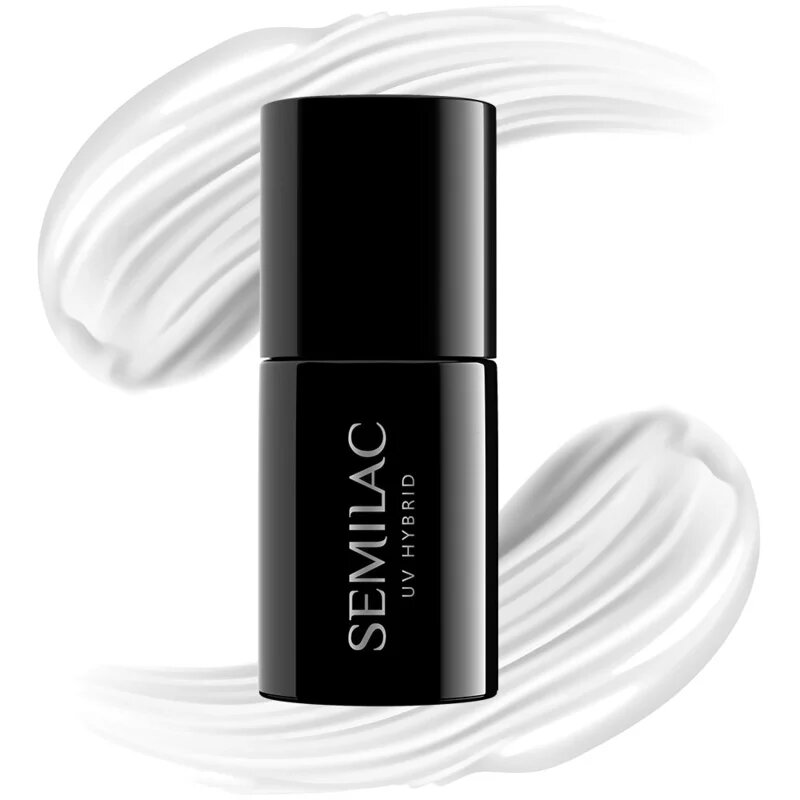 Semilac UV Hybrid Black & White géles körömlakk árnyalat 001 Strong White 7 ml