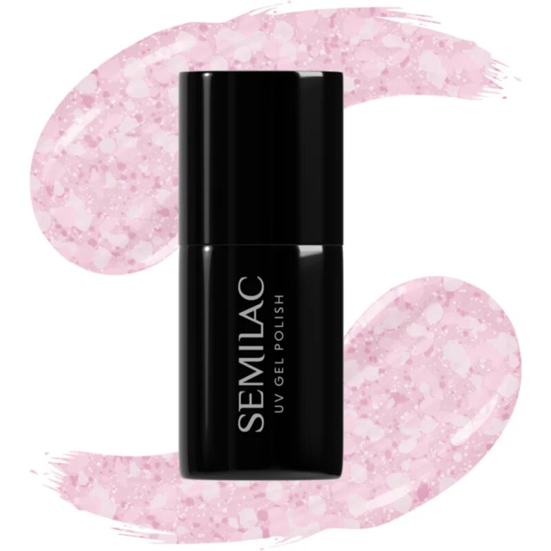 Semilac UV Hybrid Crushed_ICE gél körömlakk UV / LED-es lámpákhoz árnyalat 491 Strawberry Ice 7 ml