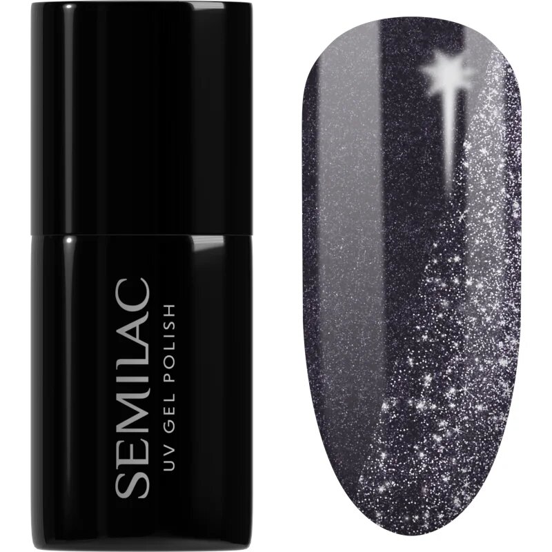 Semilac UV Hybrid Day and Night gél körömlakk UV / LED-es lámpákhoz árnyalat 399 Dark & Spark 7 ml