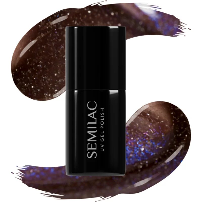 Semilac UV Hybrid Galaxy Flash gél körömlakk UV / LED-es lámpákhoz árnyalat 827 AI Brown 7 ml