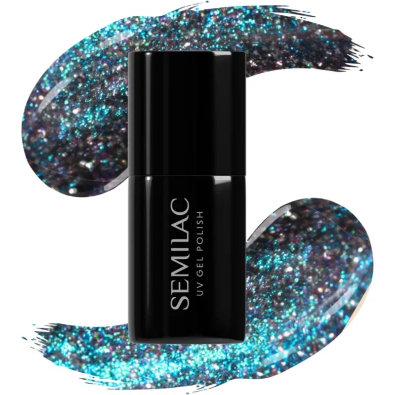 Semilac UV Hybrid Galaxy Flash gél körömlakk UV / LED-es lámpákhoz árnyalat 828 Grey Holo 7 ml